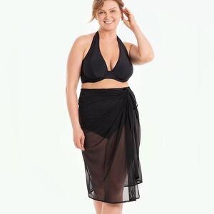 NWT Shapermint Black Swim Sarong multiway usage SZ XL-4XL